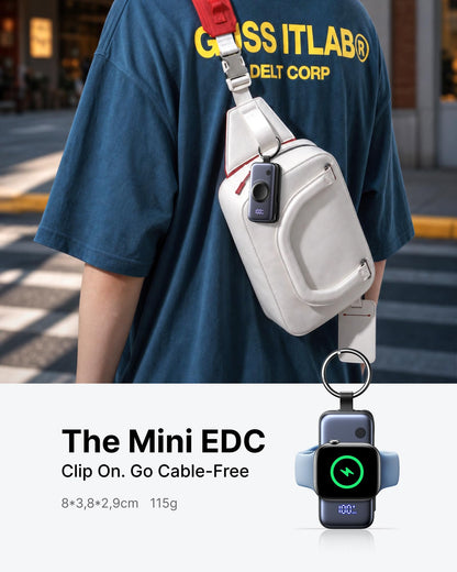 INIU Mini Portable Charger for Apple Watch, Power Bank with Built-in USB C Cable, 5000mAh 20W PD Fast Charging smart Watch Charging Dock for Apple Watch Ultra 11 10 9 8 SE, iPhone Air 17 16 15 Air - Available at All In One Marketplace Canada