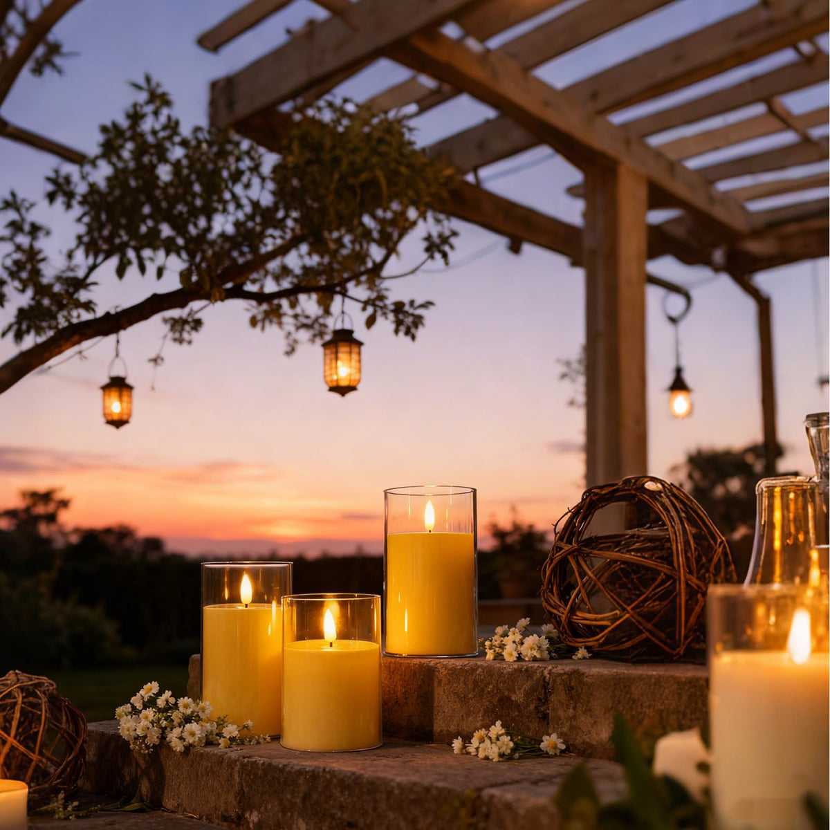 Eynshoo 3-Pack Rechargeable Flameless Candles with Remote & Timer, Flickering LED Candles for Living Room, Fireplace, TV Stand & Bedroom Night Light, Holiday Party Decor, Housewarming Gift (Yellow) 🍁 All In One Marketplace Canada