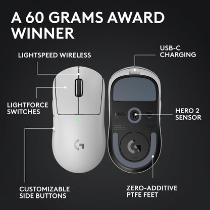 Logitech G PRO X Superlight 2 Wireless Gaming Mouse - White 🍁 All In One Marketplace Canada