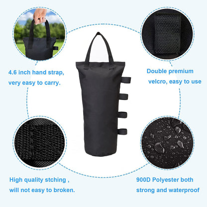 MOPHOEXII 4-Pack 112 LBS Extra Large Pop up Canopy Weights Sand Bags for Outdoor Pop Up Canopy Tent Gazebo Outdoor Instant Canopies Sand Bags without Sand - Black