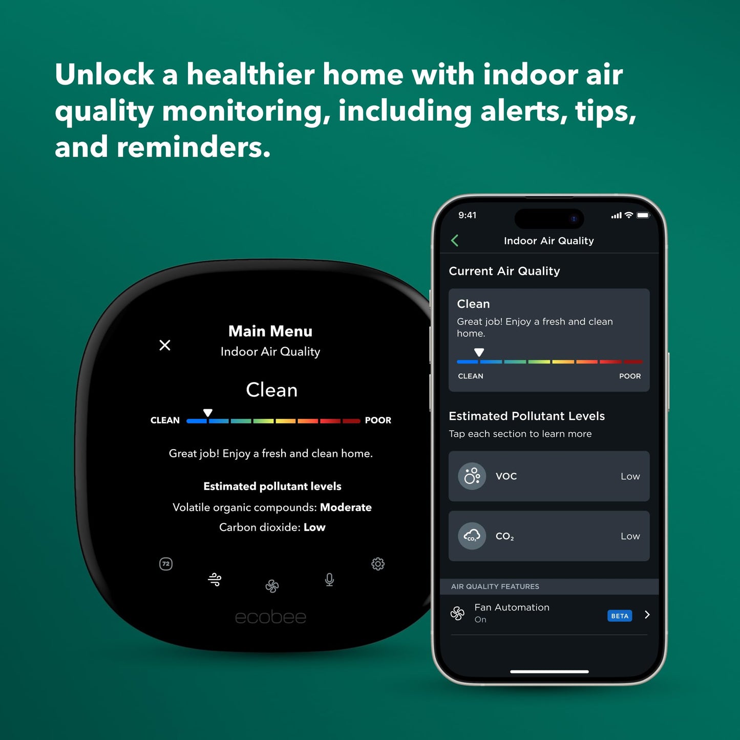 ecobee New Smart Thermostat Premium with Smart Sensor and Air Quality Monitor - Programmable Wifi Thermostat - Works with Siri, Alexa, Google Assistant
