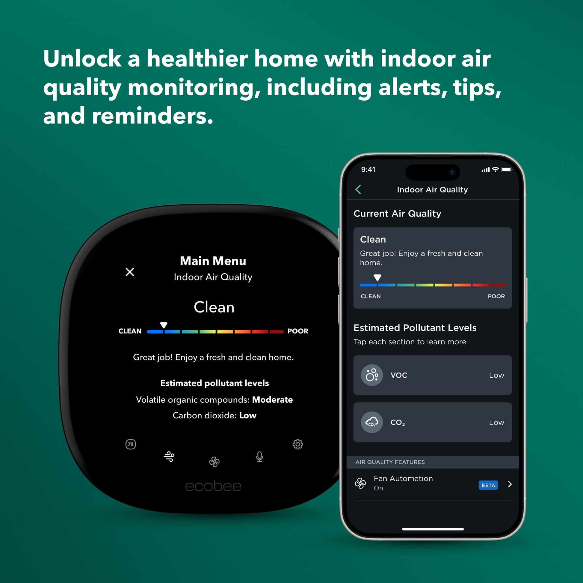 ecobee New Smart Thermostat Premium with Smart Sensor and Air Quality Monitor - Programmable Wifi Thermostat - Works with Siri, Alexa, Google Assistant