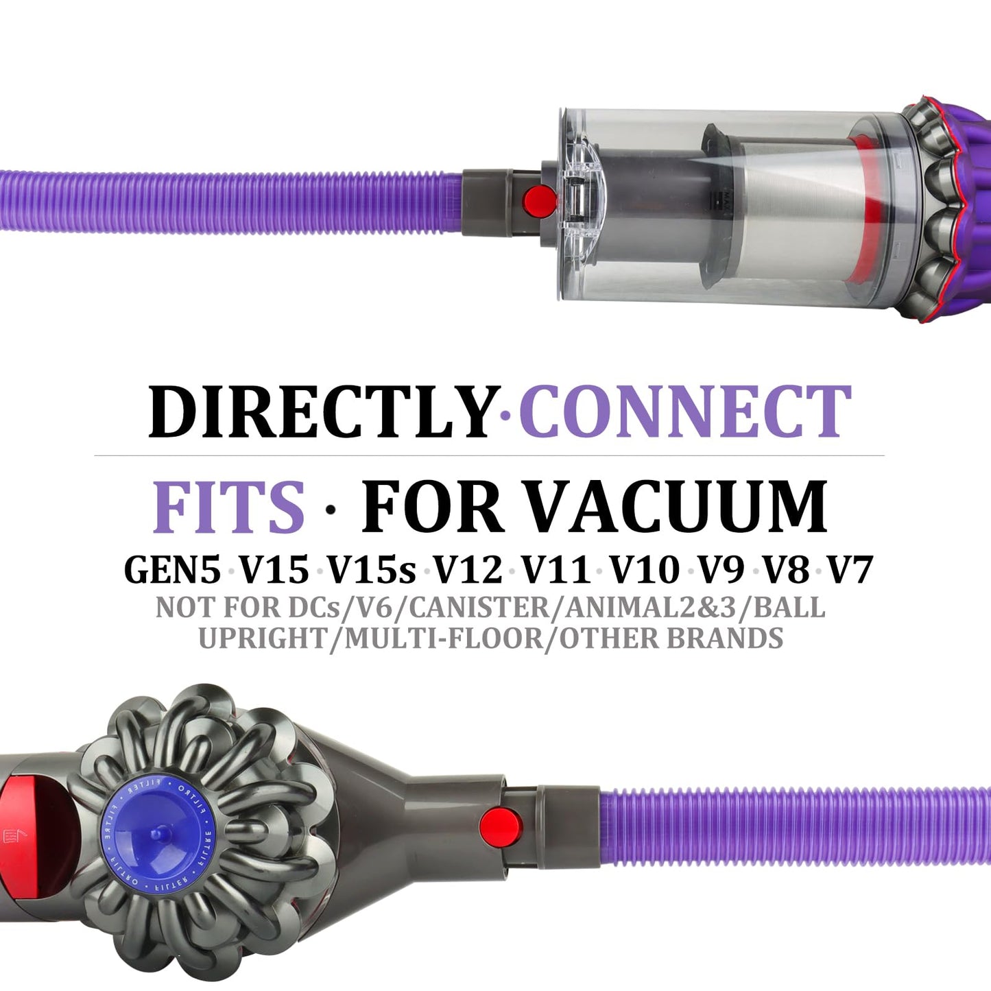 Fullclean Dryer Vent Cleaner Kit for Dyson Gen 5 V15 V12 V11 V10 V8 V7 Detect Absolute Cyclone Outsize Slim Vacuum Cleaner Nozzle Crevice Flexible Dryer Lint Removal Tool Attachments - Available at All In One Marketplace Canada
