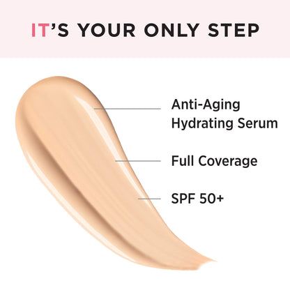 IT Cosmetics Your Skin But Better CC+ Cream, Light Medium (W) - Color Correcting Cream, Full-Coverage Foundation, Anti-Aging Serum & SPF 50+ Sunscreen - Natural Finish - 1.08 fl oz IT Cosmetics
