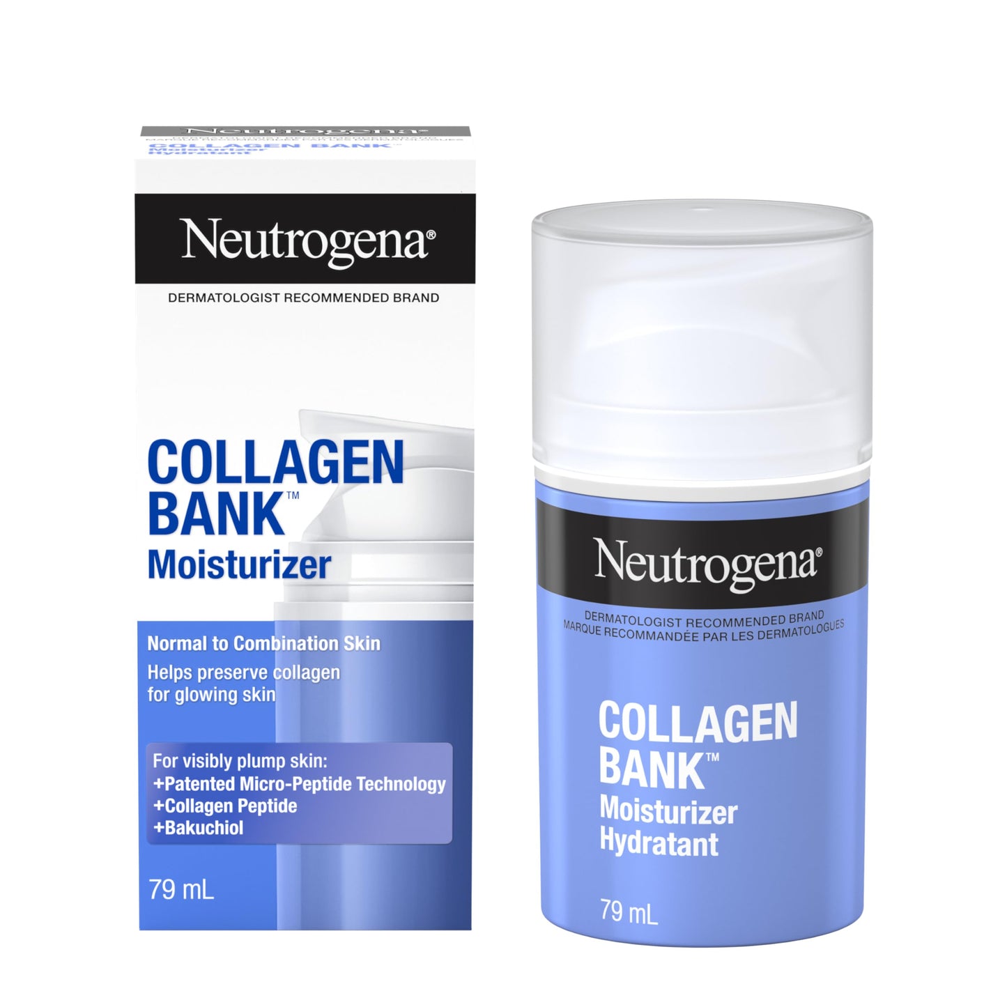Neutrogena Collagen Bank Face Moisturizer, Daily Anti-Aging Neck Collagen Cream with Bakuchiol, Cream to Support Skin’s Natural Collagen for Visibly Plump Skin, 79 mL 🍁 All In One Marketplace Canada
