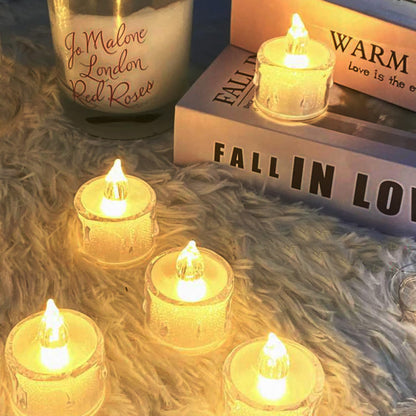 SupBri 24Pack Flameless Tea Lights Candles Battery Operated, Crystal Led Tealight Candles,Votive Candles Electric Fake Candles for Wedding Valentines Halloween Christmas 🍁 All In One Marketplace Canada