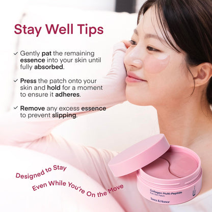 Under Eye Patches Korean Skincare: Peptide Collagen Gel Eye Mask for Puffy Eyes Dark Circles Wrinkles Undereye Bags Fine Lines & Smile Lines - Deep Hydrating & Firming Eye Pad - Cruelty-Free, 30 Pairs - Available at All In One Marketplace Canada