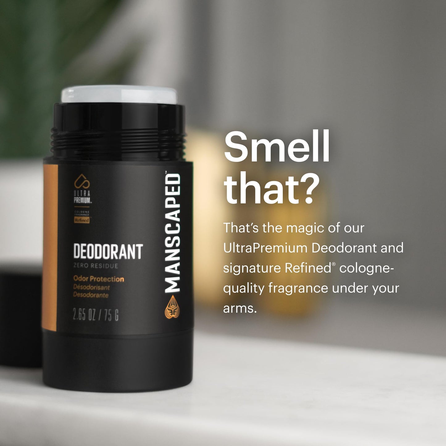 MANSCAPED® UltraPremium Deodorant, Aluminum-Free Clear Formula, Soft and Comfortable with Cologne-Quality Fragrance for Under Arm Odor Protection, 2.65 oz Stick (1 Pack) - Available at All In One Marketplace Canada