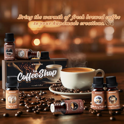 ARVIDSSON Coffee Fragrance Oils Set, Essential Oils for Diffuser & Candle Making , Aromatherapy Scented Oils for Home, Espresso, Vanilla Chai, Hot Chocolate, Blueberry Muffin, Eggnog Latte, Caramel Macchiato, 6 x 10ml 🍁 All In One Marketplace Canada