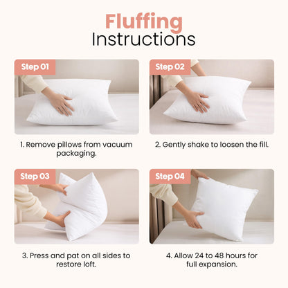 Utopia Bedding Throw Pillows Insert (Pack of 2, White) - 20 x 20 Inches Bed and Couch Pillows - Indoor Decorative Pillow