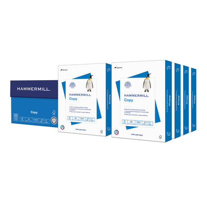 Hammermill Paper, Copy, 20lb, 8.5x11, Letter, 92 Bright, 4,000 sheets / 8 ream case, (113640) Made In The USA Hammermill