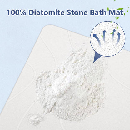 Ceecysaa 60 x 39cm Stone Bath Mat, Diatomaceous Earth Quick Dry Non Slip, White Ceecysaa