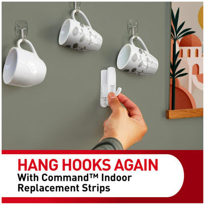 Command Large Refill Adhesive Strips, Damage Free Hanging Wall Adhesive for Large Indoor Wall Hooks, No Tools Removable Adhesives for Living Spaces, 20 White Command Strips Command