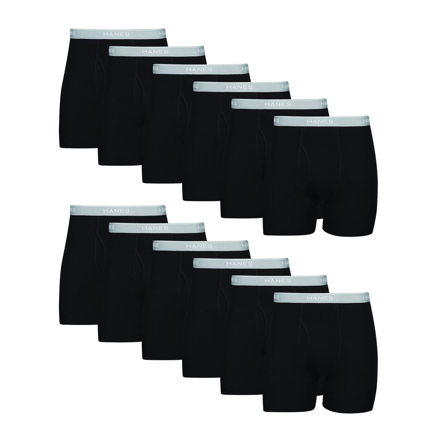 Hanes Mens Underwear Briefs, Cool Dri Moisture-Wicking Cotton No-Ride-up for Men, Multi-Packs Available Boxer, 12 Pack - Black, XX-Large US Hanes