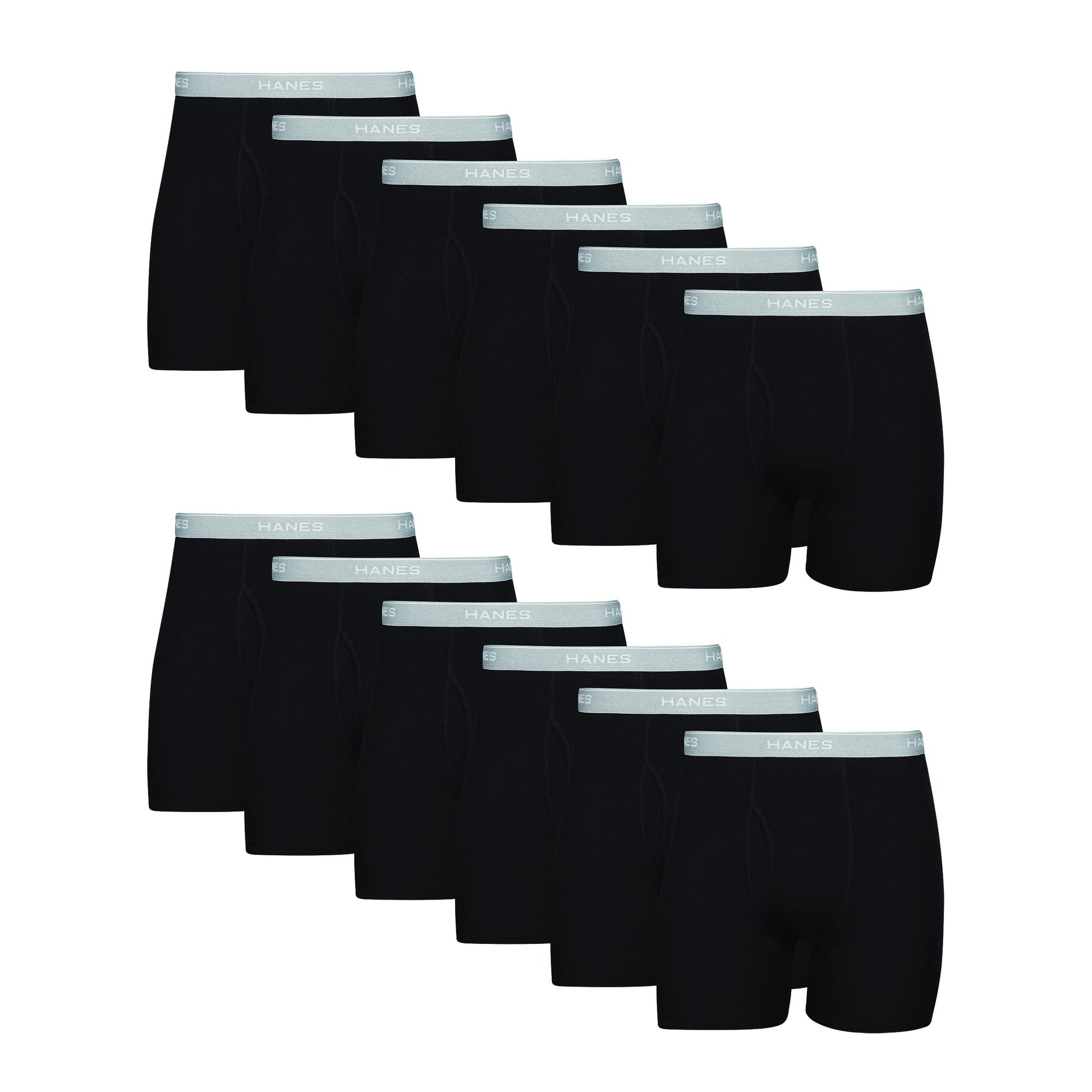 Hanes Mens Underwear Briefs, Cool Dri Moisture-Wicking Cotton No-Ride-up for Men, Multi-Packs Available Boxer, 12 Pack - Black, XX-Large US Hanes