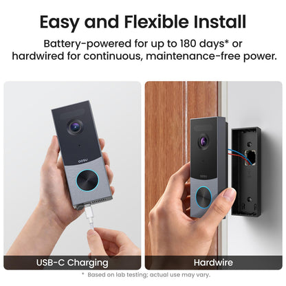 Doorbell Camera Wireless Outdoor, aosu 5MP Ultra HD, 3D Motion Detection Video Doorbell, Enhanced 2.4/5 GHz WiFi, 180-Day Battery Life, Work with Alexa & Google Assistant