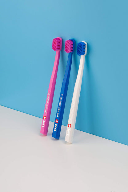 Curaprox CS 5460 Ultra Soft Toothbrush (3-Pack Bilingual) - Gentle Soft Bristles Tooth Brush for Sensitive Gums - Premium Swiss Oral Care Recommended by Dentists - For Adults & Teens - Available at All In One Marketplace Canada
