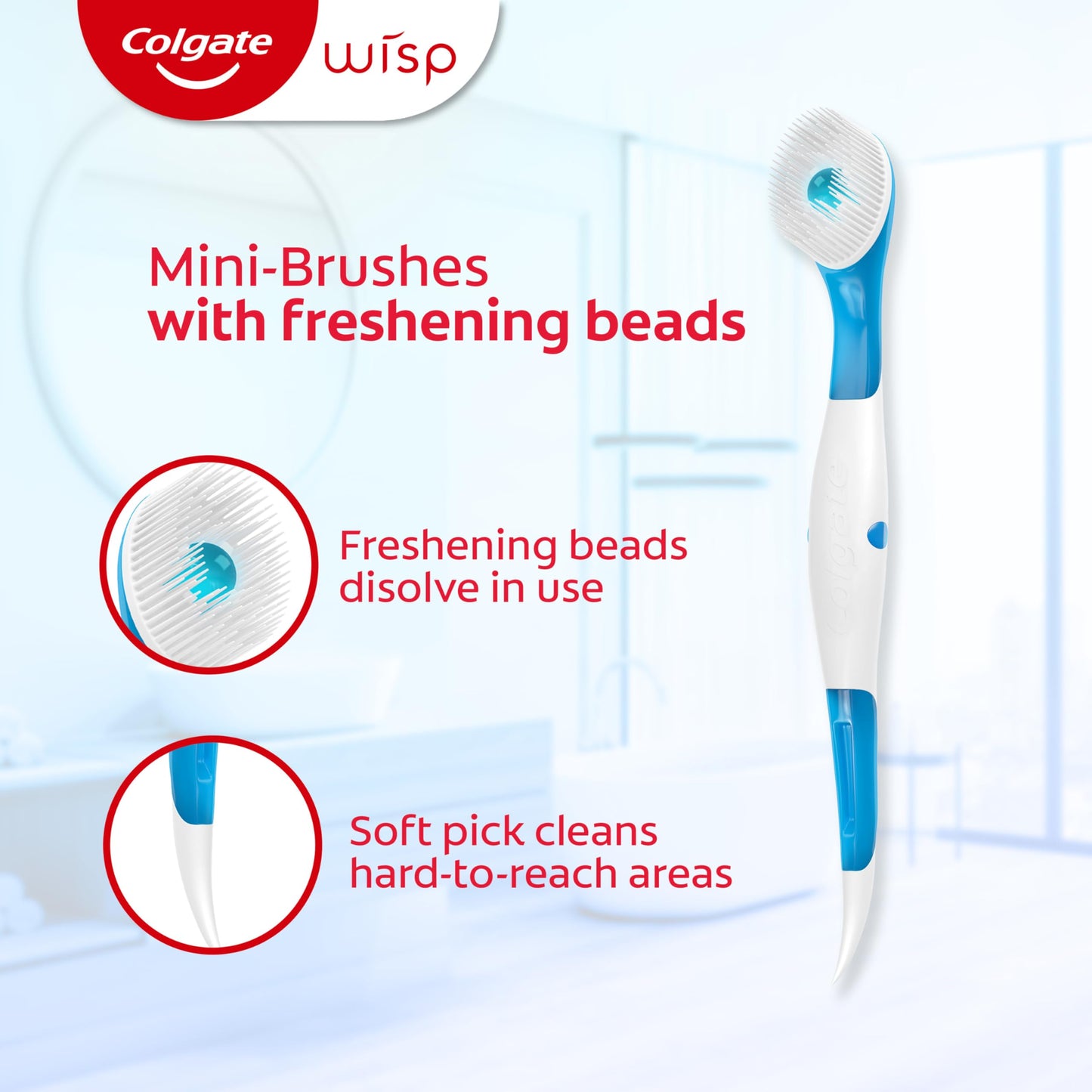 Colgate MaxFresh Wisp Disposable Toothbrushes, Mini Travel Toothbrushes with Soft Bristles for On-the-Go Single Use, Peppermint, 24 Count - Available at All In One Marketplace Canada