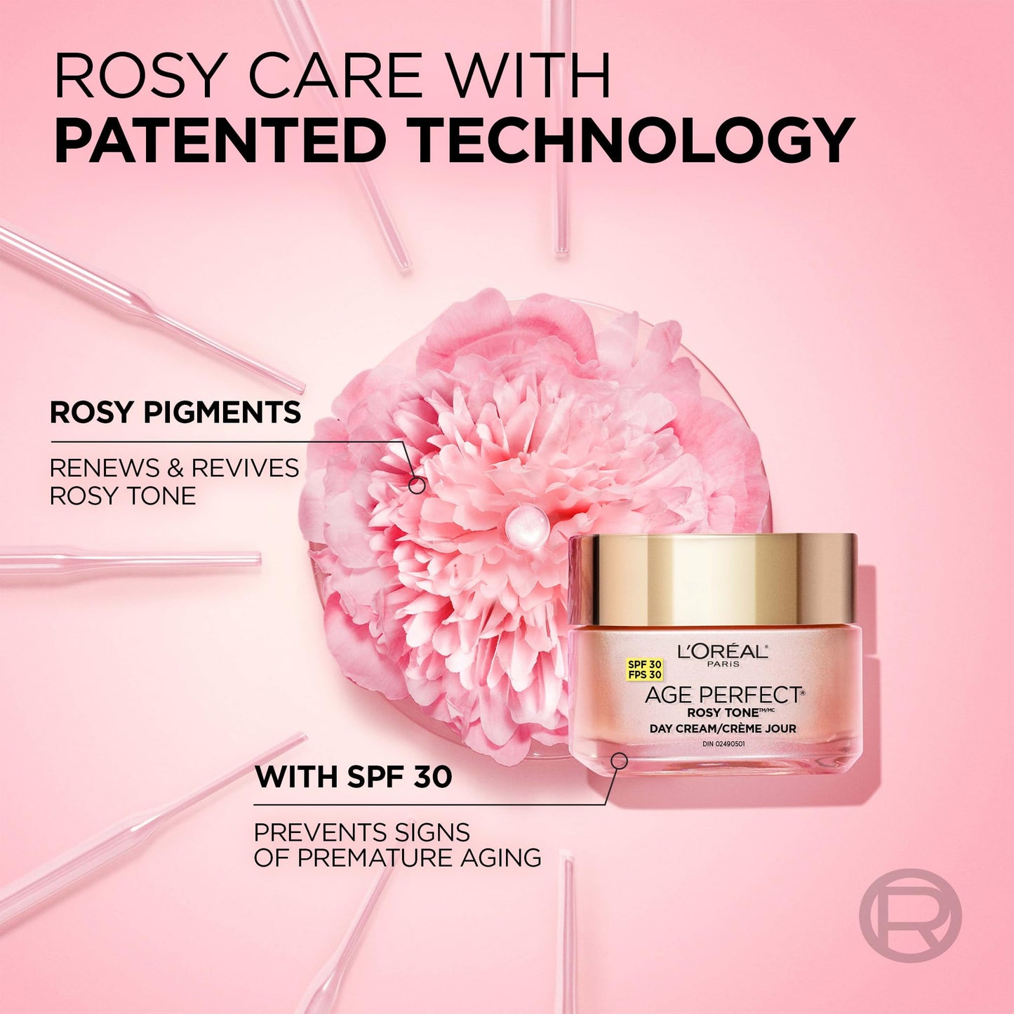 L’Oréal Paris Age Perfect Rosy Tone SPF 30 Moisturizer, with Imperial Peony Extract, For Mature Skin, Skincare, 50 ml L'Oreal Paris