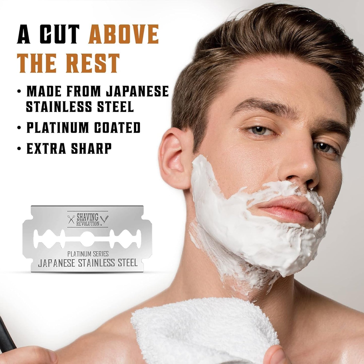 Viking Revolution 50x Safety Razor Blades Men - Platinum Japanese Stainless Steel Double Edge Razor Blade For A Smooth, Precise And Clean Shave - Razor Blades Double Edge - Safety Razor Blade - Available at All In One Marketplace Canada