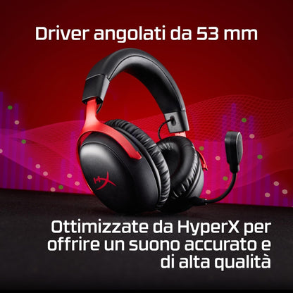 HyperX Cloud III S – Wireless Gaming Headset for Multi-Platform, 2.4GHz, Bluetooth, Battery Life up to 120 Hours 2.4GHz / 200 Hours Bluetooth, 53mm Angled Drivers, Detachable Mic – White