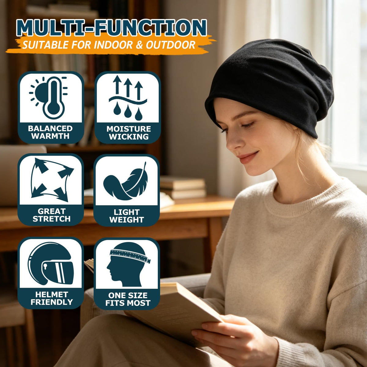 EINSKEY Slouchy Beanie for Men Women, Cotton Multipurpose Daily Headwear 🍁 All In One Marketplace Canada