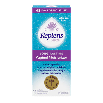 Replens Long-Lasting Vaginal Moisturizer and Lubricant, Replenish internal vaginal moisture, Immediate relief, Paraben free, Estrogen Free, Fragrance Free, 14 Applications, 35 g - Available at All In One Marketplace Canada