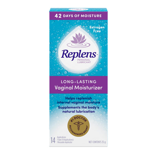 Replens Long-Lasting Vaginal Moisturizer and Lubricant, Replenish internal vaginal moisture, Immediate relief, Paraben free, Estrogen Free, Fragrance Free, 14 Applications, 35 g - Available at All In One Marketplace Canada