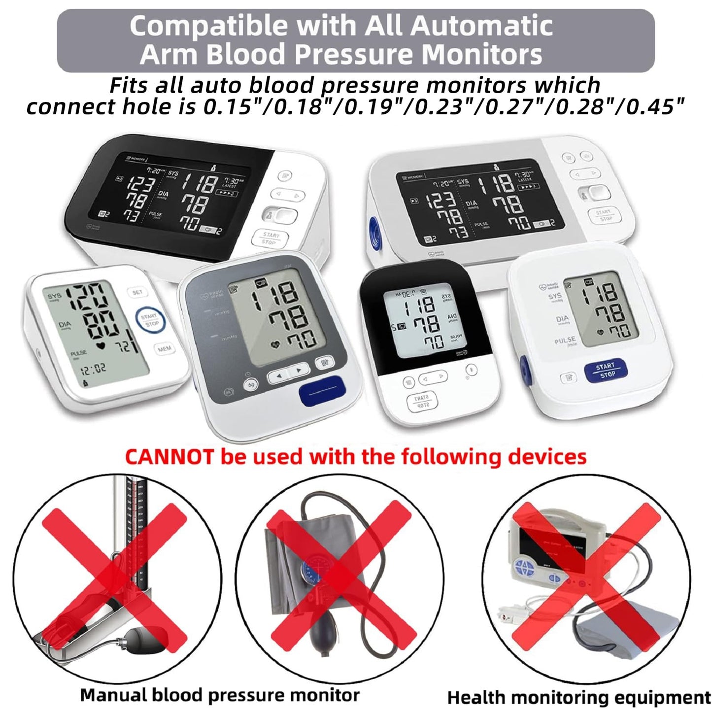 Alcarefam Extra Large Blood Pressure Cuff, 22-66cm XXL Cuff for Big Arms, Replacement Adult Cuff Compatible with Omron BP Monitors, 7 Connectors - Available at All In One Marketplace Canada