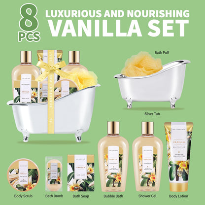 Birthday Gifts for Women Spa Luxetique 8Pcs Gift Basket Vanilla Bath Set 🍁 All In One Marketplace Canada