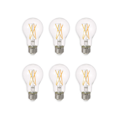 Sylvania LED TruWave Natural Series Light Bulb, 60W Equivalent, Efficient 8W A19, Medium Base, Dimmable, 800 Lumens, 2700K, Soft White, Clear - 6 Count (Pack of 1) (40806) LEDVANCE