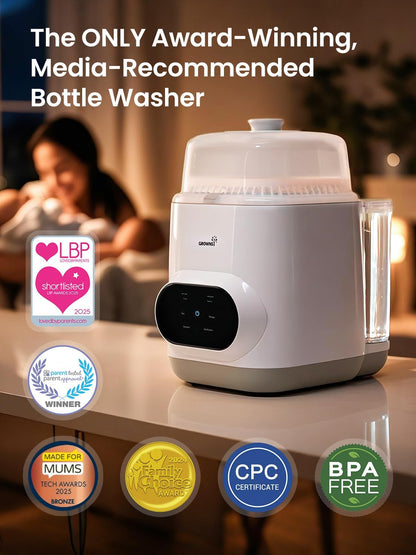 Grownsy EaseClean Bottle Washer Pro | All-in-One Bottle Washer and Sterilizer and Dryer | Baby Bottle Washer for Bottles, Pump Parts & Baby Essentials | Replaces Hand Washing - Available at All In One Marketplace Canada