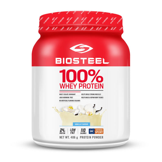 BioSteel Sports Vanilla Whey Protein Powder – rBGH Free, Non-GMO, Sugar-Free Post-Workout Support (14 Servings)