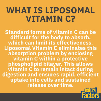 Natural Factors Liposomal Vitamin C, HIGH ABSORPTION, 180 Liquid Softgels, 1000 mg per Serving (2 Softgels), Immune Support, Antioxidants, Proudly Canadian - Available at All In One Marketplace Canada