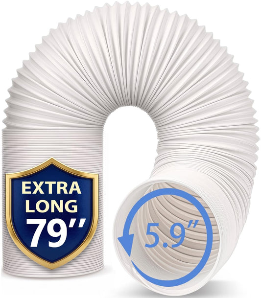 Air Conditioner Hose, Portable Exhaust Vent Hose with 5.9 Inch （6”） Diameter, Counterclockwise AC Hose Length to 80 Inch, Universal Replacement AC Vent Hose for LG and Many More Portable AC - Available at All In One Marketplace Canada