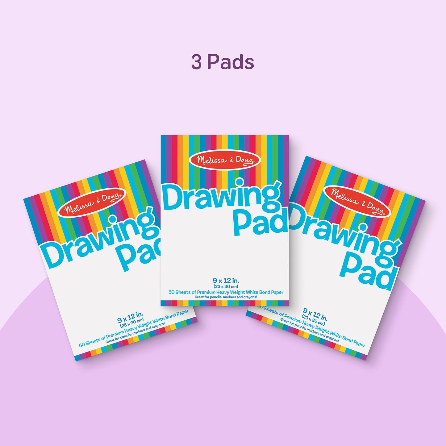 Melissa & Doug 9x12 Drawing Paper Pad 3-Pack Melissa & Doug