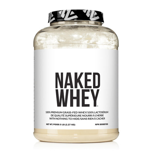 NAKED WHEY 5LB 100% Grass Fed Whey Protein Powder - 1 Undenatured, Bulk, Unflavored - GMO, Soy, and Gluten Free - No Preservatives - Stimulate Muscle Growth - Enhance Recovery - 76 Servings