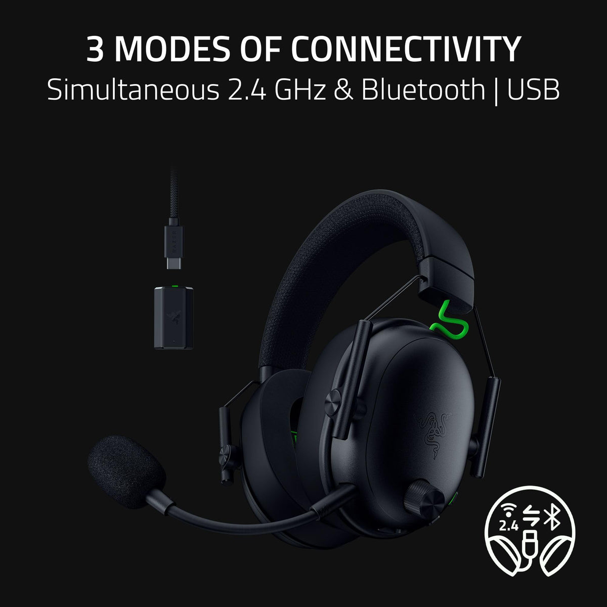 Razer BlackShark V3 Wireless Xbox Gaming Headset, 50mm Drivers, Black