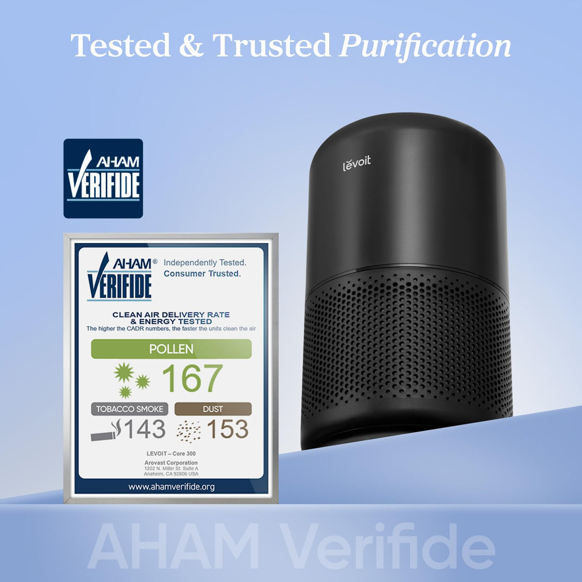 Levoit Air Purifiers Large Room Home Up to 1073 ft², Core 300-P Black