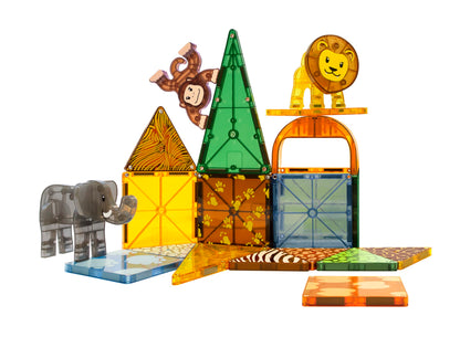 MAGNA-TILES Safari Animals 25-Piece Magnetic Construction Set, The Original Magnetic Building Brand Magna Tiles