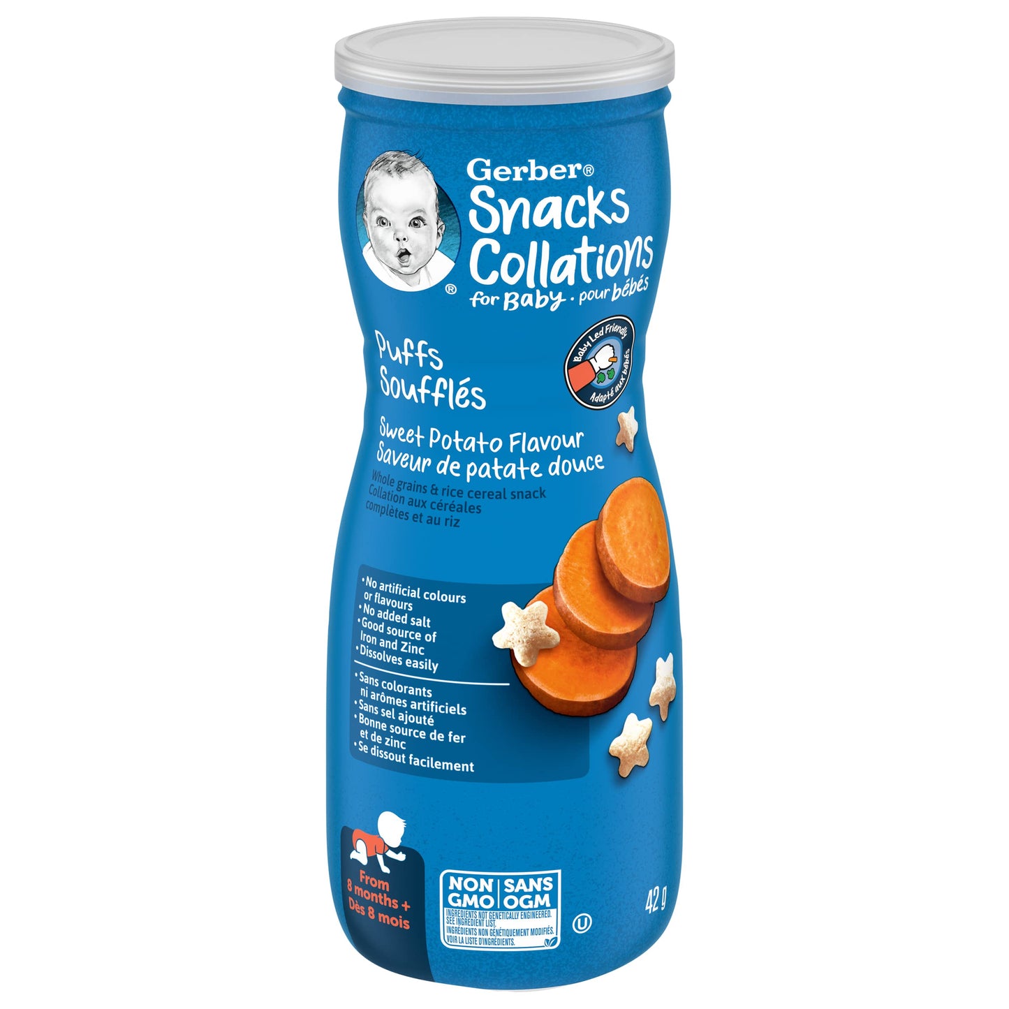 GERBER Puffs Sweet Potato Baby Snacks, 6 Tubs, 252 g 🍁 All In One Marketplace Canada
