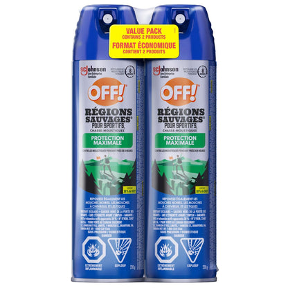 OFF Deep Woods Insect and Mosquito Bug Spray Repellent for Sportsmen, Camping, Safe for Clothing, 230g, 2pk, (Packaging May Vary)
