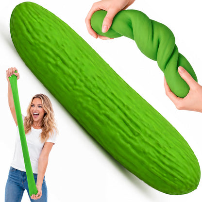 Jumbo Pickle Squishy, Squeeze Sensory Fidget Toys for Stress Relief, Stretchy Cucumber Stress Balls Squishies Toy, Fun Novelty Christmas Birthday Party Favor for Kids and Adults 🍁 All In One Marketplace Canada