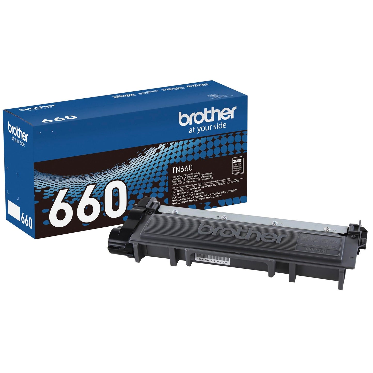 Brother Original TN660 High-Yield Black Toner Cartridge, Higher Yield for Value, Original Toner Replacement cartridges, Toner for Brother Laser Printers HL-L2320D, DCP-L2520DW, MFC-L2700DW and More