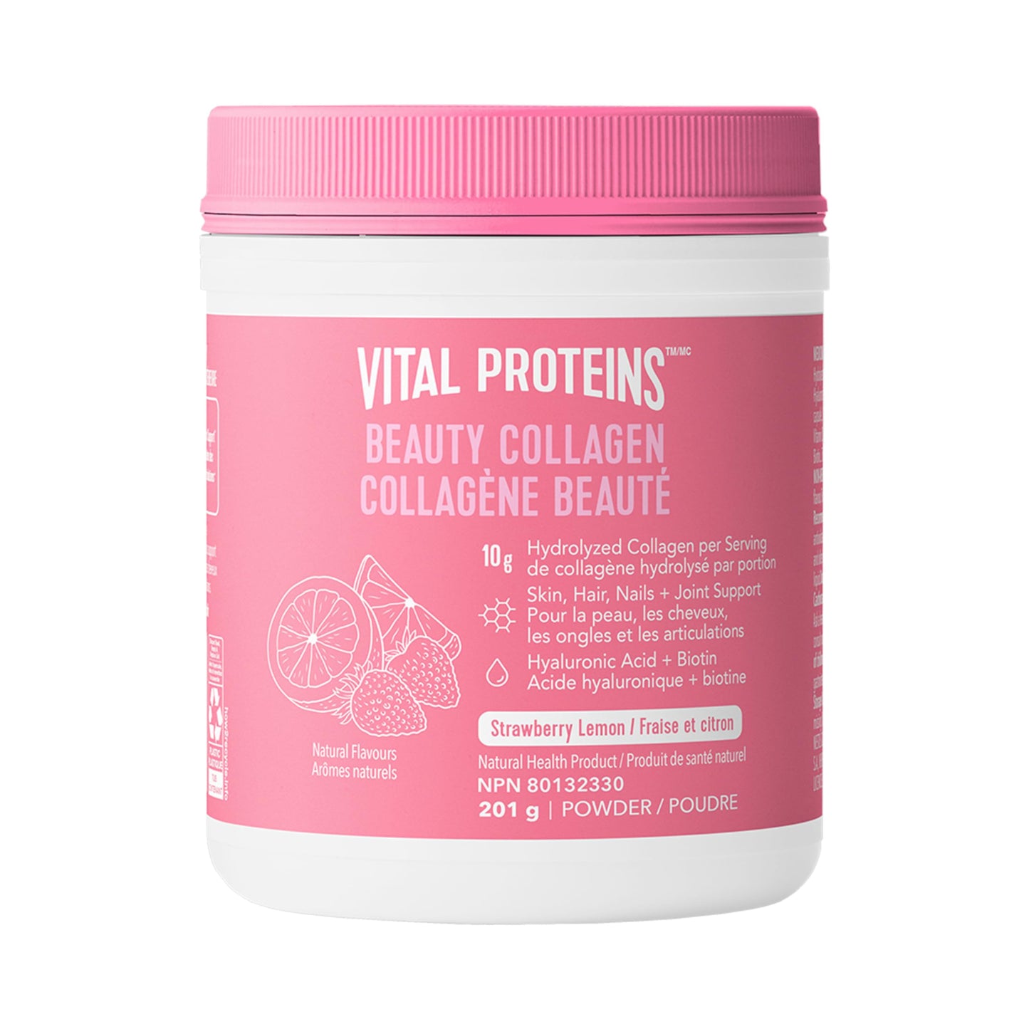 VITAL PROTEINS Beauty Collagen Peptides Strawberry Lemon Powder, Supports Hair, Skin & Nails With Hyaluronic Acid, Biotin & Vitamin C & Helps Form Collagen & Reduce Joint Pain Associated With Osteoarthritis, 201 g - Available at All In One Marketplace Canada