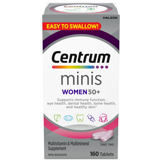 Centrum Women 50 Plus Multivitamins/Minerals Supplement for Women 50+, 160 Mini Tablets