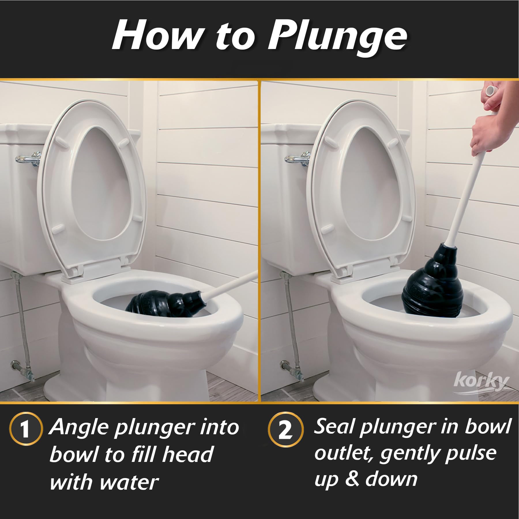 Korky BeehiveMAX Heavy Duty Toilet Plunger - Seals All Bowl Shapes – Powerful Clog Removal Korky