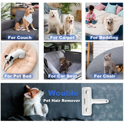 Wouble Pet Hair Remover Roller, Reusable Lint Roller for Pet Hair,Self Clean Dog Cat Fur Removal Brush, from Carpet, Furniture, Rugs, Laundry, Bedding, Sofa-White - Available at All In One Marketplace Canada