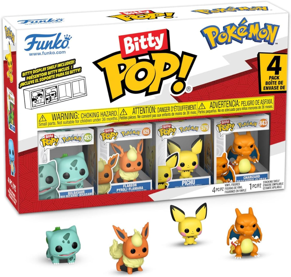 Funko Bitty POP! 4 Pack: Pokemon - Bulbasaur, Flareon, Pichu, Charizard 🍁 All In One Marketplace Canada