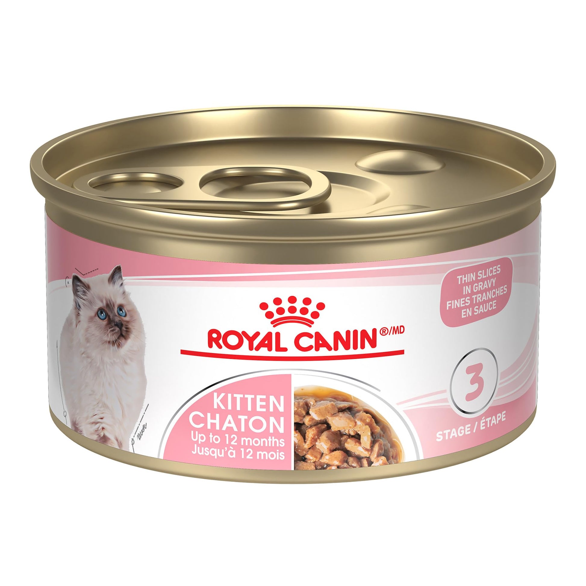 Royal Canin Feline Health Nutrition Kitten Thin Slices in Gravy Canned Cat Food, 3 oz can (24-Count) ROYAL CANIN